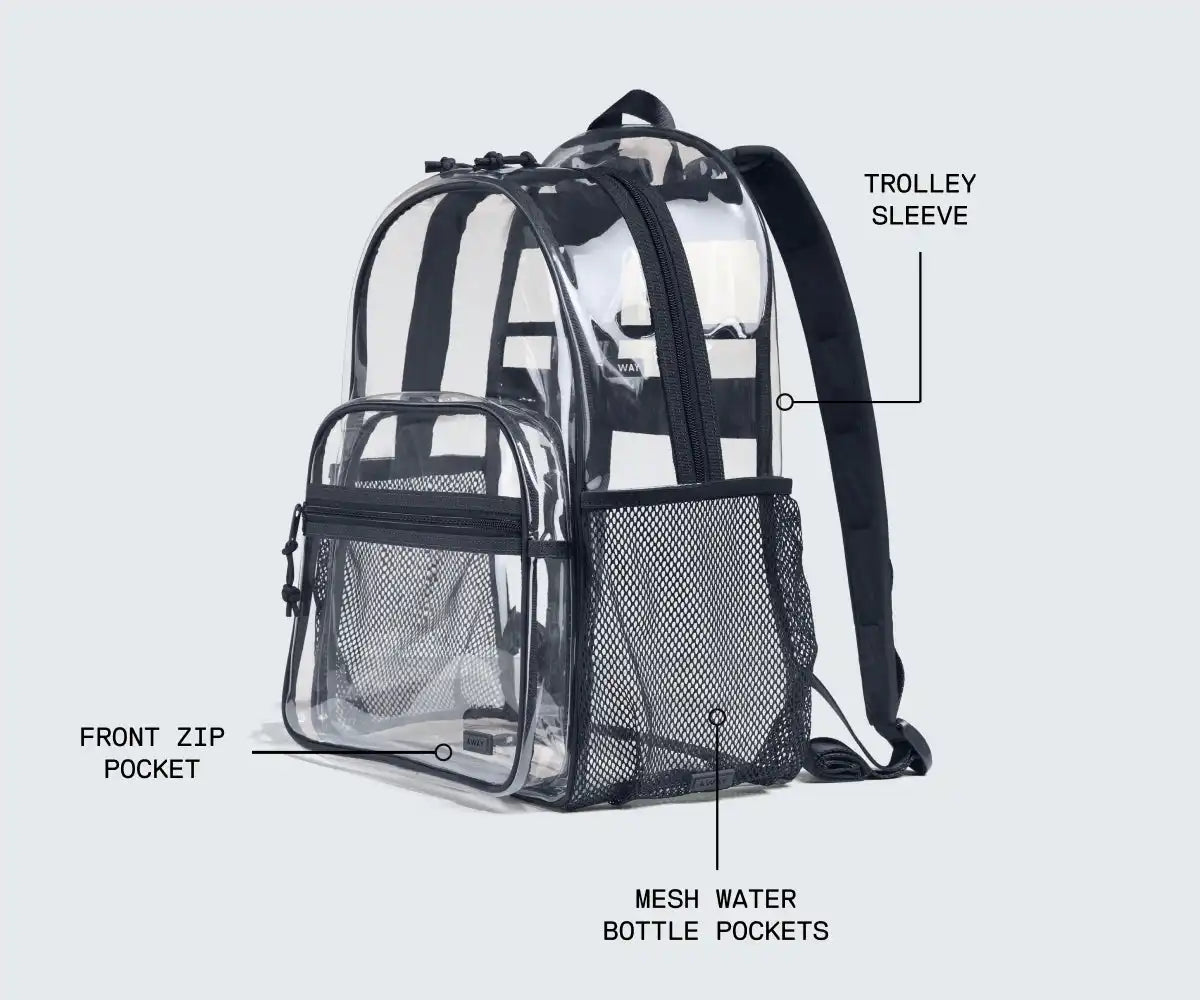 Clear Daily Backpack in Clear/Navy Blue