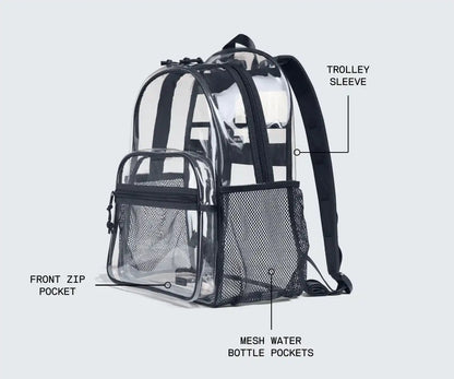 Clear Daily Backpack in Clear/Navy Blue