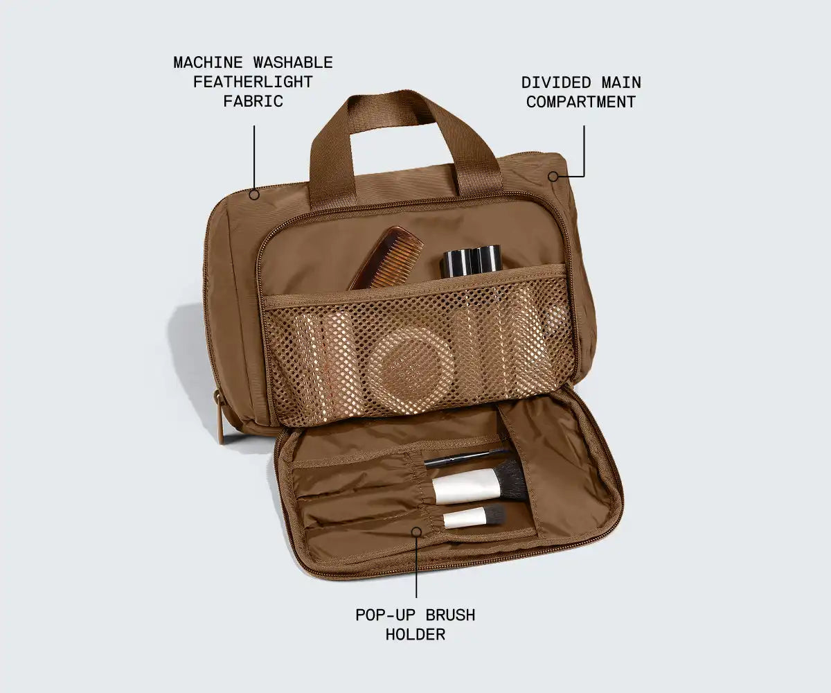Featherlight Daily Cosmetic Case in Amaro Brown