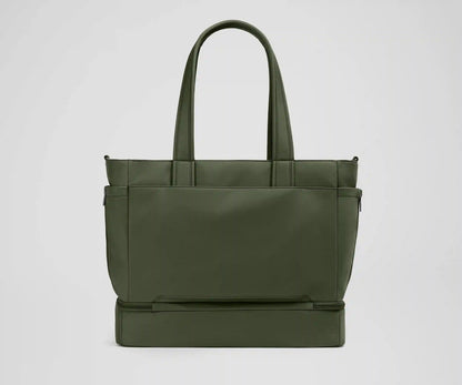 The Double Diaper Tote in Olive Green