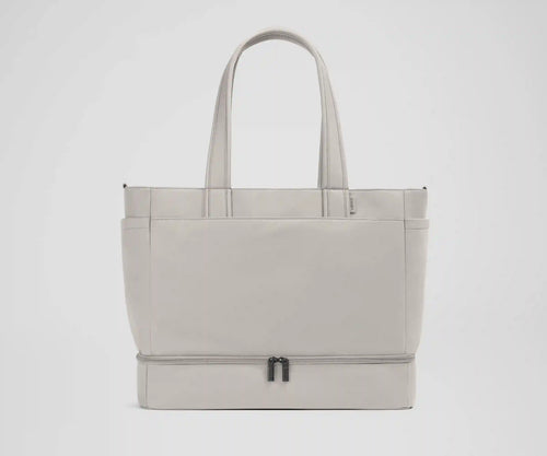 The Double Diaper Tote in Cloud Gray