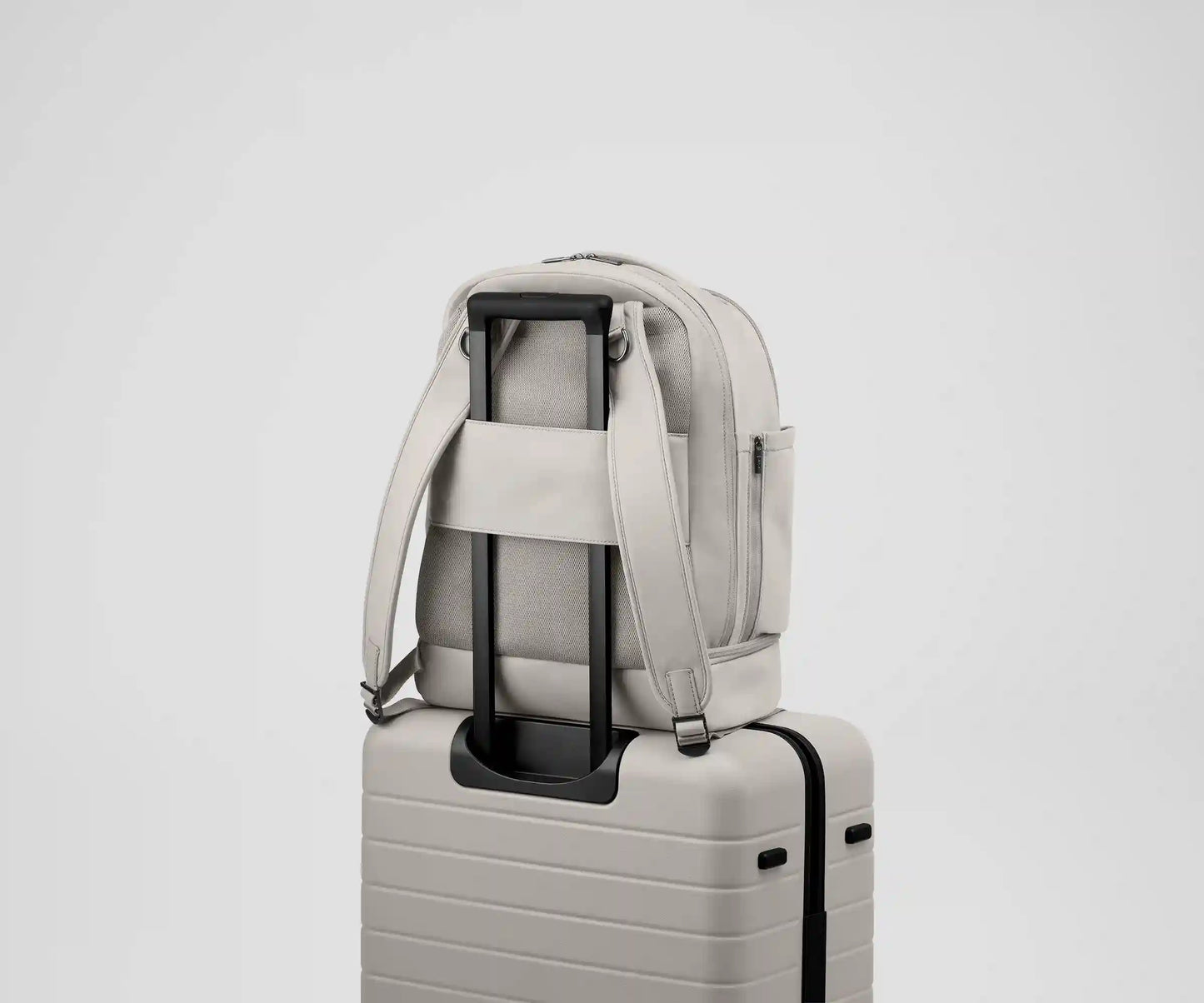 The Double Diaper Backpack in Cloud Gray