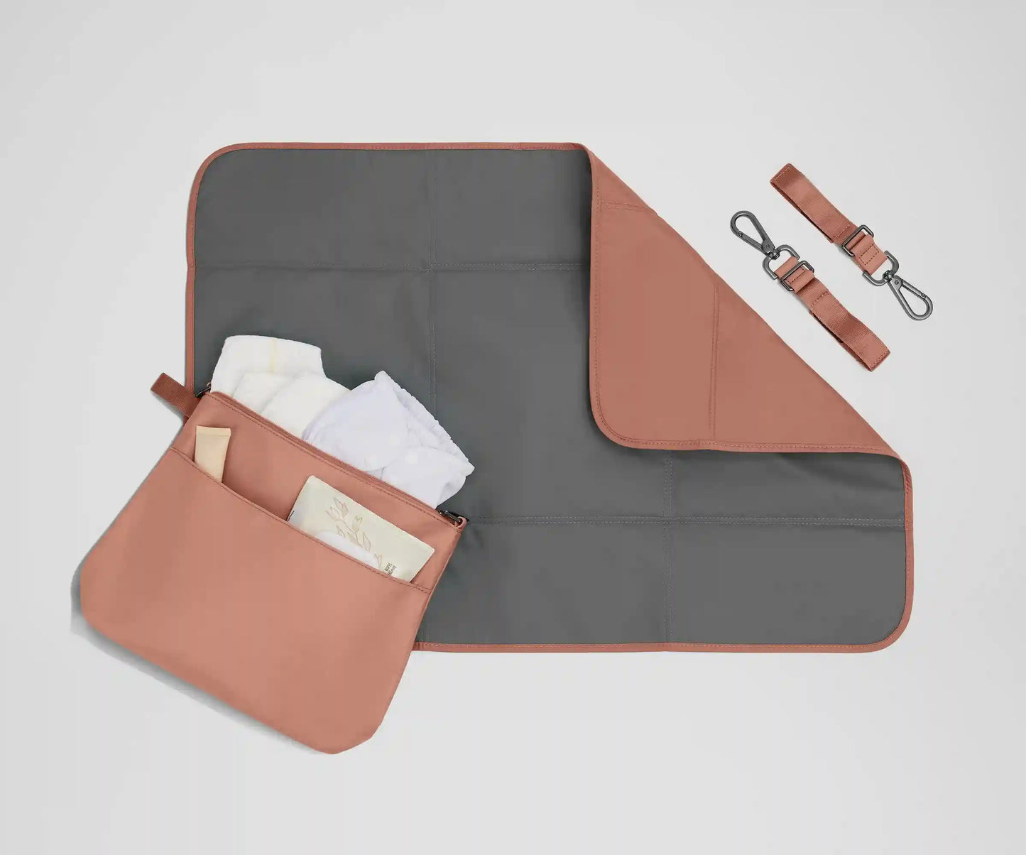 The Double Diaper Backpack in Clay Pink
