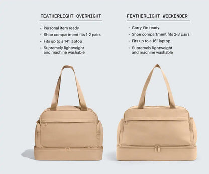 Featherlight Overnight Bag in Camel Brown