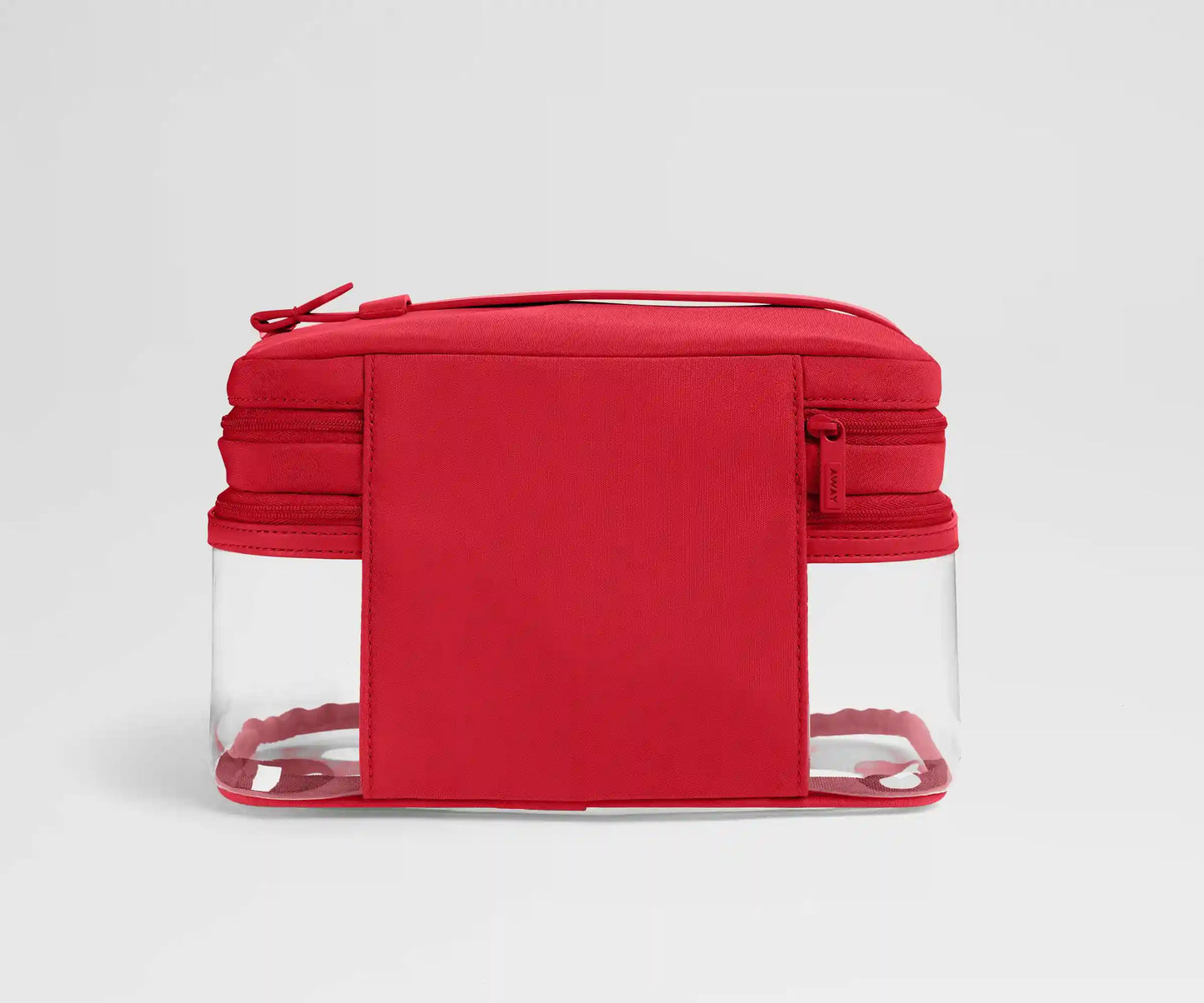 Clear Cosmetic Case in Cherry Red
