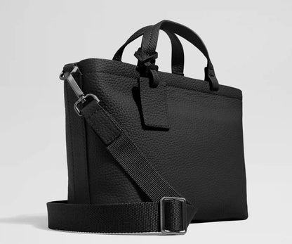 Leather Crossbody in Jet Black