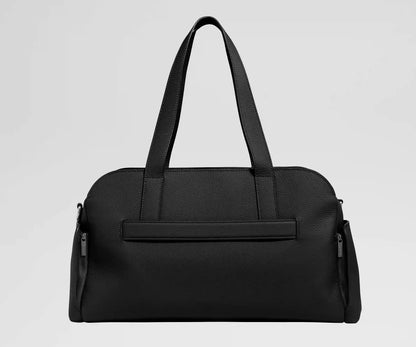 Leather Duffle in Jet Black