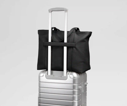 Leather Tote in Jet Black