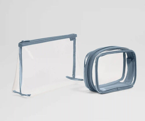 Clear Pouch Set in Coast Blue