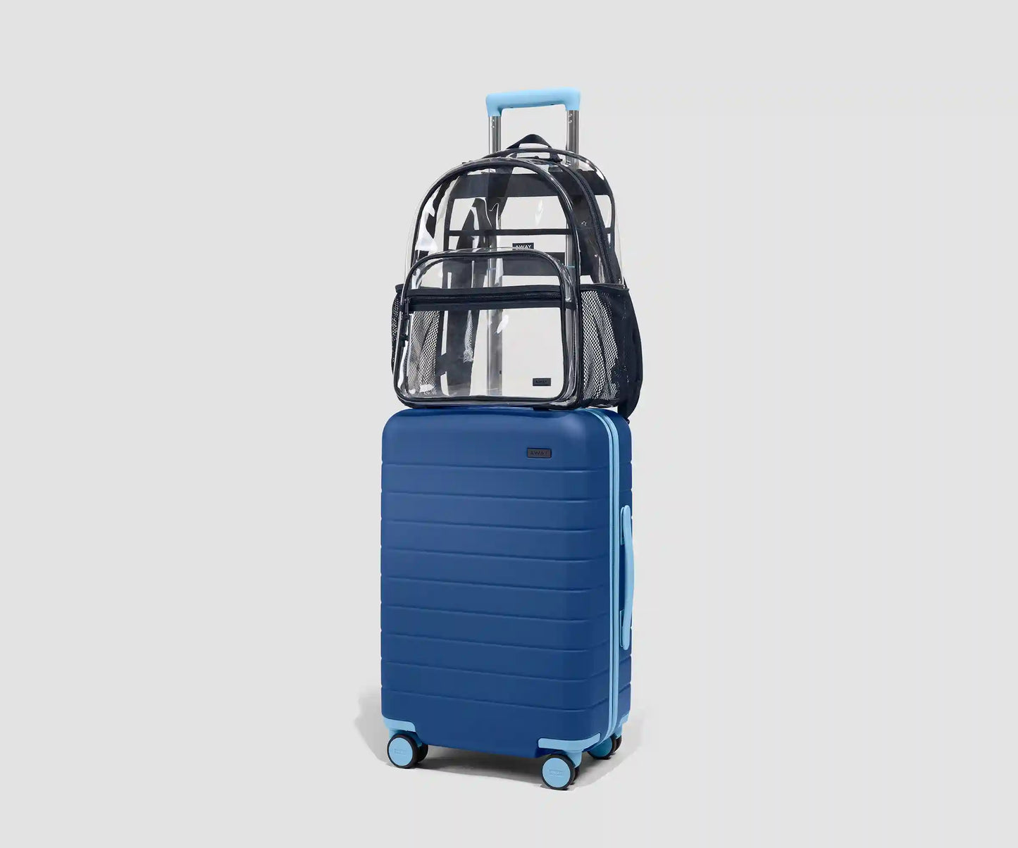 Clear Daily Backpack in Clear/Navy Blue