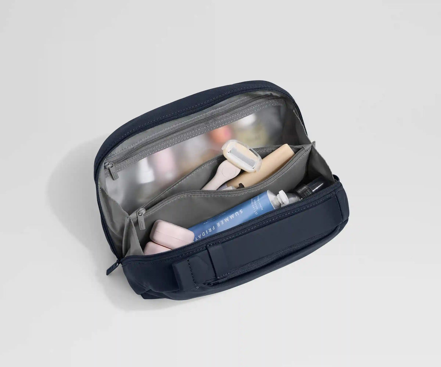 Large Toiletry Bag in Navy Blue