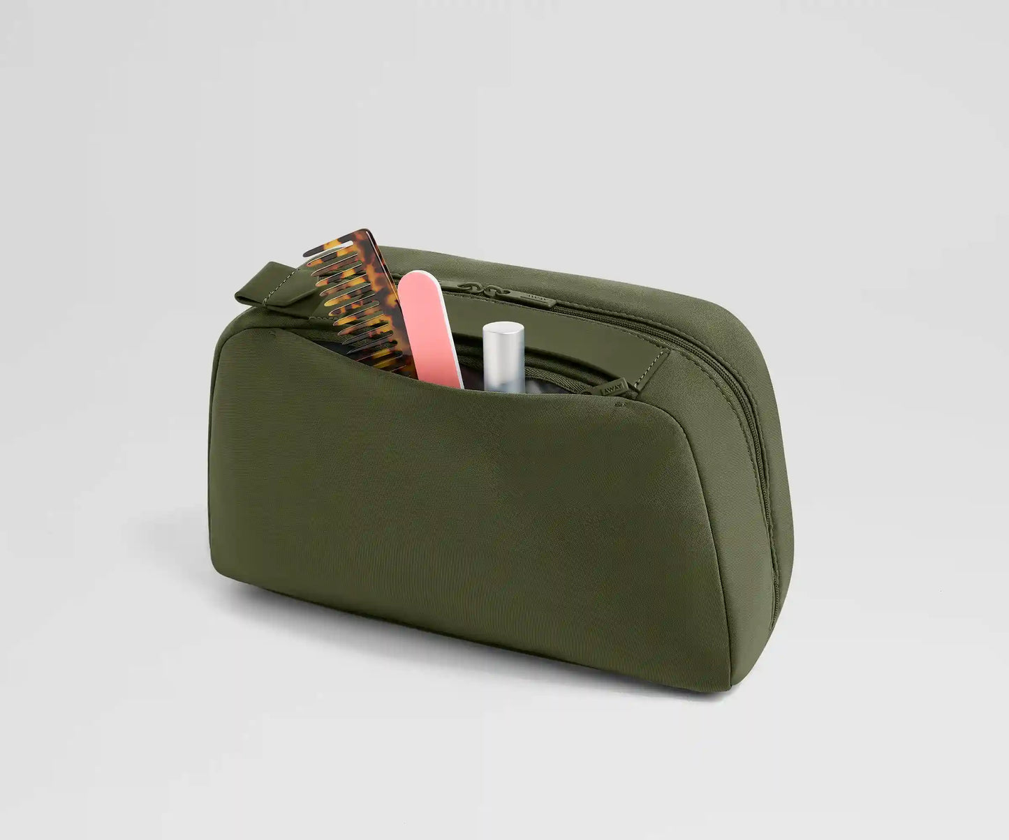 Large Toiletry Bag in Olive Green