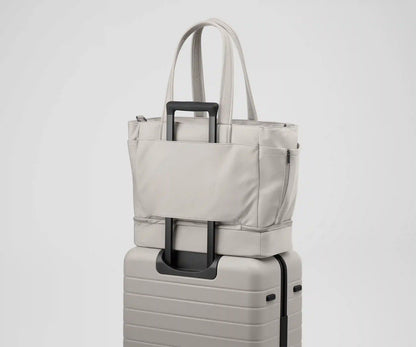 The Double Diaper Tote in Cloud Gray