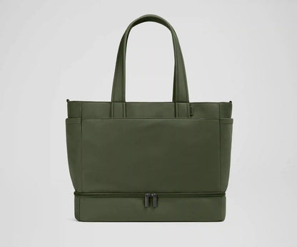 The Double Diaper Tote in Olive Green