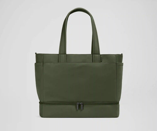 The Double Diaper Tote in Olive Green