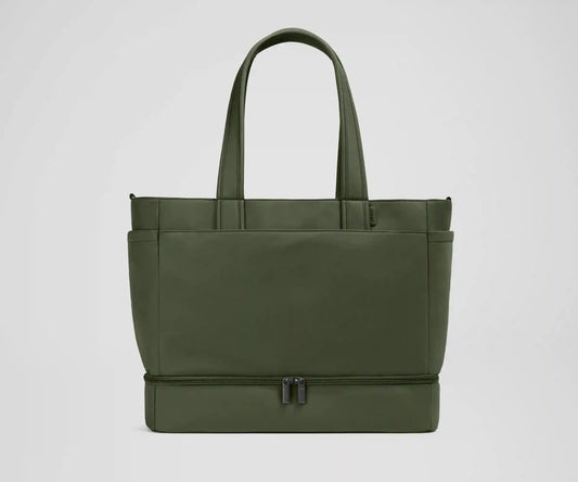 The Double Diaper Tote in Olive Green