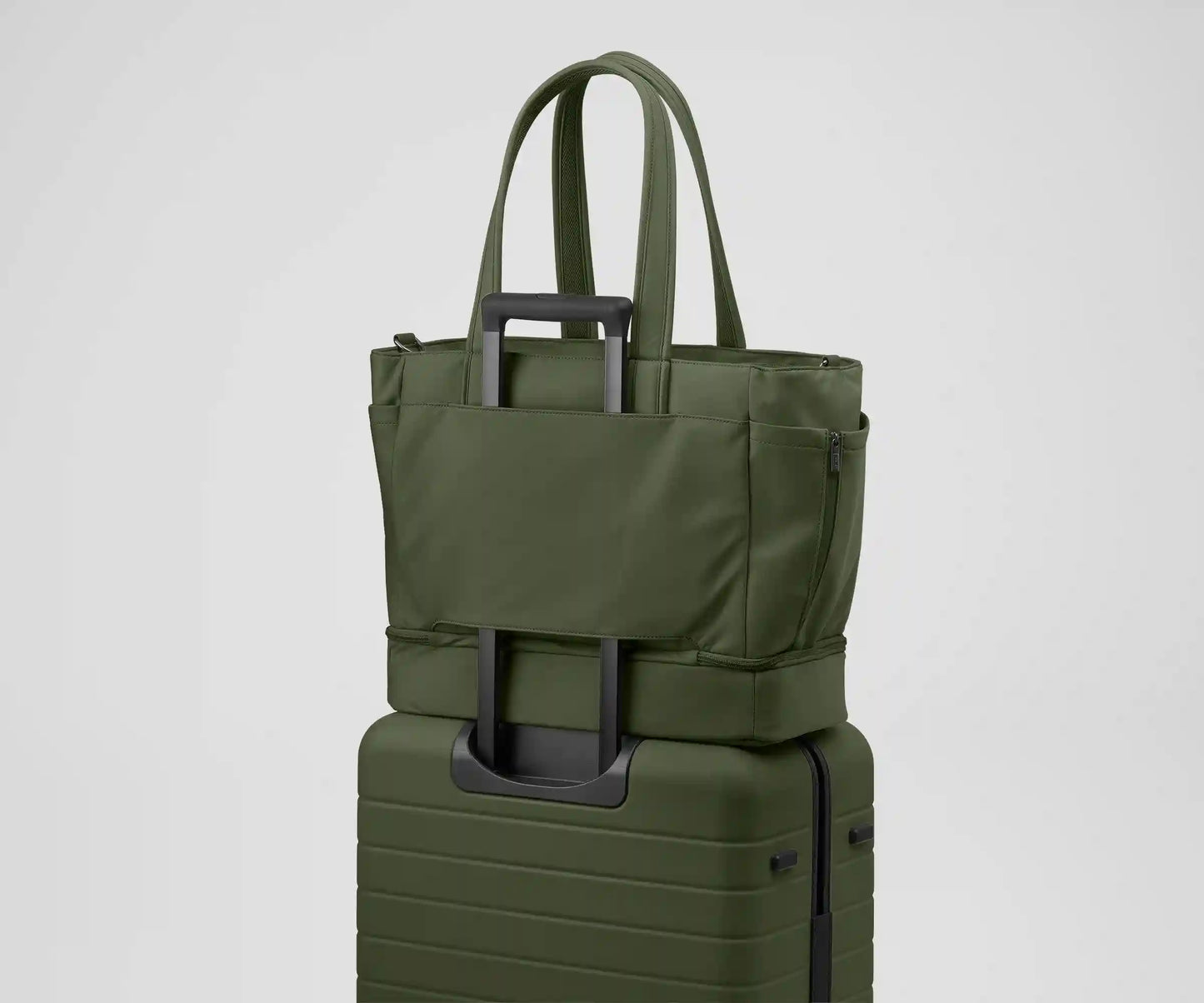 The Double Diaper Tote in Olive Green